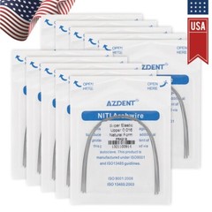 AZDENT Dental Ortho Super Elastic Niti Arch Wires Round Nature/ Metal Brackets