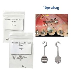 10 Pieces Bondable Sliding Crimpable Hook Long Curved 10Pcs pack Left Right