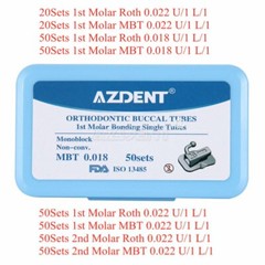 AZDENT Dental Orthodontic Buccal Tubes Mono 1st /2nd Molar Roth/MBT 018/022 Tube