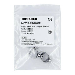 Dental molar band with lingual sheath Roth 0.022 U3&L2 Conv 26 sizes