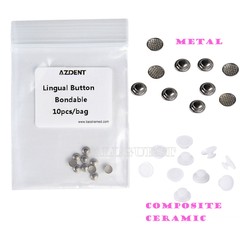Dental Orthodontic Composite Ceramic/Metal Lingual Buttons Bondable Round Base