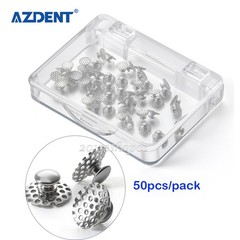 50pcs AZDENT Dental Orthodontic Bondable Hole Lingual Buttons Round Base