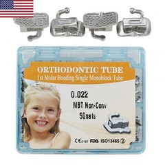 USA Dental Orthodontic Buccal Tube Monoblock Roth MBT 022 1st 2nd Molar Bondable