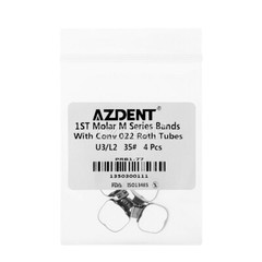 Bandas Ortodoncia AZDENT con Tubo Bucal 1er Molar MBT/Roth .022 Tallas 35-39+