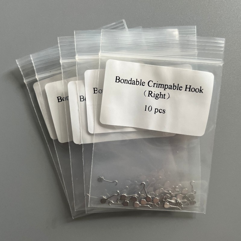 50Pcs Dental Orthodontic Bondable Crimpable Hooks Surgical Long Hook Right/Left