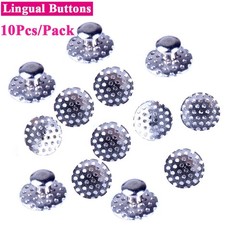10PCS Dental Orthodontic Lingual Buttons Bondable round/rectangular Mesh Base