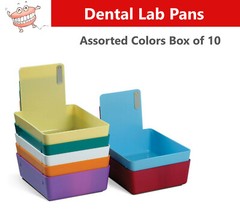 10/Pk Dental Lab Pans Work Pans, Medium 7 1/16 x 5⅝” x 2⅜”D, with Clip