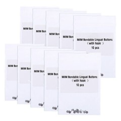 10 Pcs/Pack Dental Orthodontic MIM Bondable Lingual Buttons with Hook Round Base