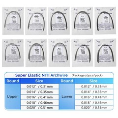 Dental Orthodontic Bracket Braces Roth/MBT 345 Hooks /Round Super Arch Wire Niti