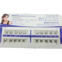 Dental Orthodontics MIM Monoblock Brackets Mini Edgewise 022 345hooks Mesh Base