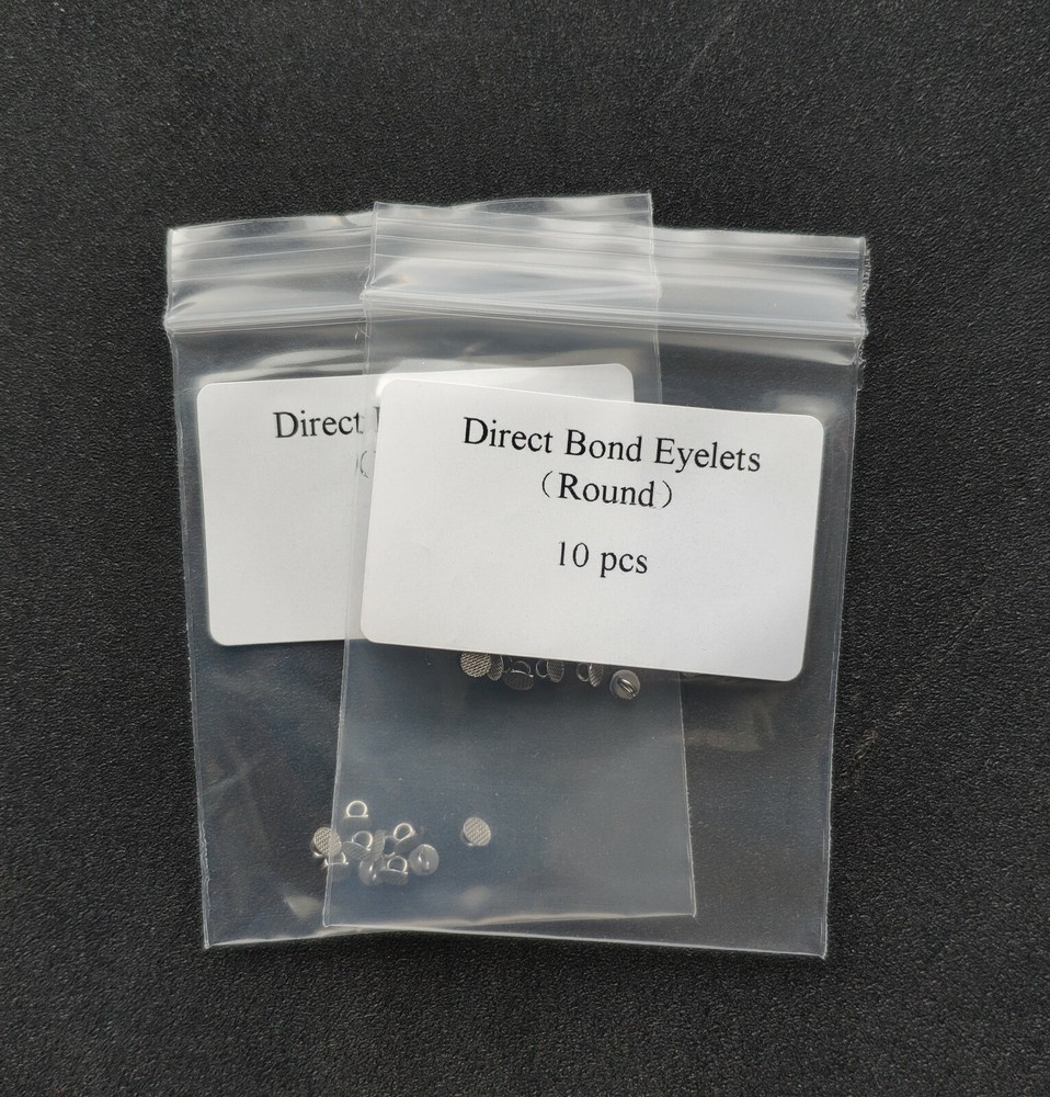 20pcs Dental Orthodontic Lingual Buttons Direct Bond Eyelets Round Base Brackets
