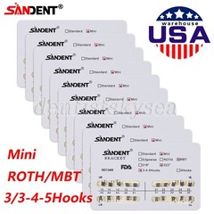 10Packs/200Pcs Ortho Dental Brackets Braces Mini Roth MBT.022 Slot Hooks 345/3