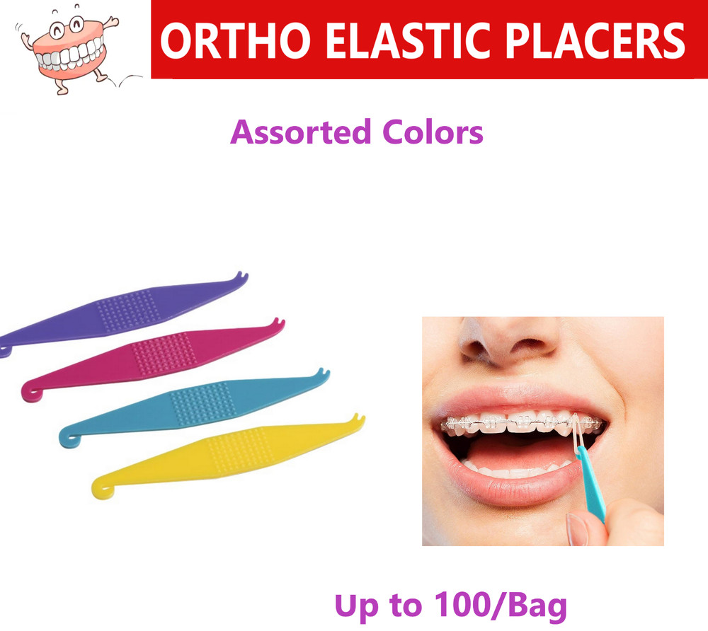 Dental ORTHO ELASTIC PLACERS – Purple, Yellow, Turquoise, Rose, 50/100/Bag