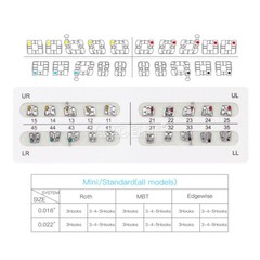 AZDENT Dental Orthodontic Brackets Braces Metal Brackets Mini Roth.018 Hooks 3