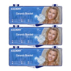 10X AZDENT Dental Orthodontic Ceramic Brackets Braces Roth Slot.022 Hooks 3-4-5