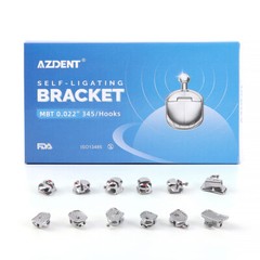Dental Ortho Spherical Self-Ligating Brackets ROTH .022 Hooks 345 w/Buccal Tube