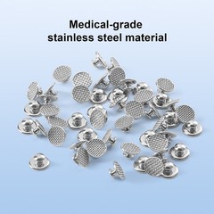 50pcs Dental Ortho Hospital Clinic Round Metal Bondable Lingual Button Mesh Base