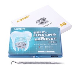 AZDENT Dental Orthodontic Self-Ligating Brackets Brace MBT Roth 0.022 Hooks/Tool