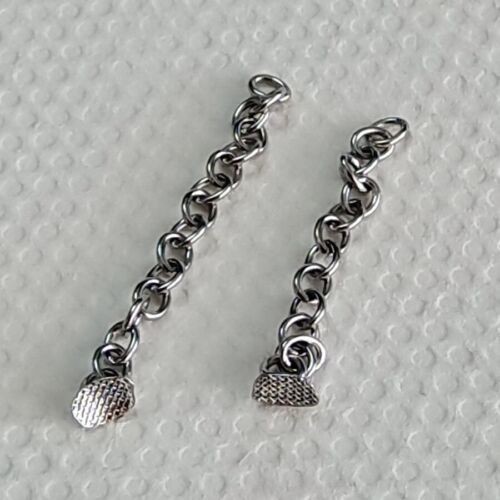 10Pc/5Bag Dental Orthodontic Silvery Plated Lingual Buttons Traction Chain Round