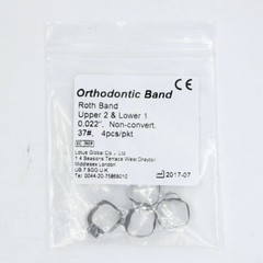 1 Pack Dental Orthodontic Band Buccal Tube Roth 022 37# Non-Conv U2/L1 4pcs/pack