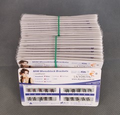 100 Sets Dental Metal Brackets MIM Monoblock Mini Roth 022 3 hooks Mesh Base