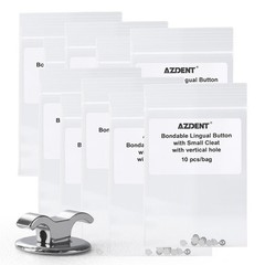 AZDENT Dental Orthodontic Bondable Lingual Buttons with Hole Round Mesh Base