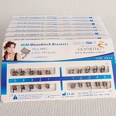 5Packs Dental Orthodontic Brackets Braces Mini MBT Slot.022 Hooks 345 Metal MIM