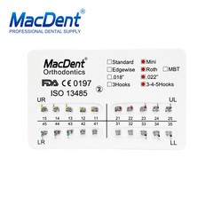 MacDent Dental Orthodontic Metal Brackets Braces Mini Standard Roth MBT 022/018