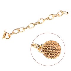 Dental Ortho Traction Chain Gold Plated Lingual Buttons Round/Rectangle