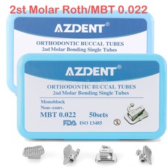 50 Sets Dental Ortho Tubo bucal monobloque Unión del segundo molar MBT/Roth 022