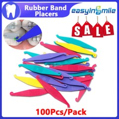 100Pcs Orthodontic Elastic Bands Hook for Placing Bands Easyinsmile Mixed Color