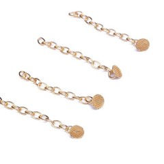 Dental Ortho Traction Chain Gold Plated Lingual Buttons Round/Rectangle