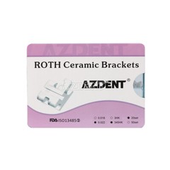 AZDENT Dental Orthodontic Ceramic Clear Brackets Braces Roth 022 Hook 345 Mesh