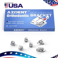 AZDENT Dental Orthodontic Brackets Self Ligating Braces ROTH /MBT 0.022 345 Hook