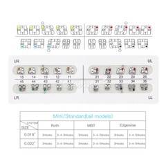 AZDENT Dental Orthodontic Metal Brackets Braces Mini MBT Slot.022 Hooks 3-4-5/3