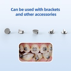 Dental Orthodontic Bondable Lingual Buttons With Single Tube Round Mesh Base