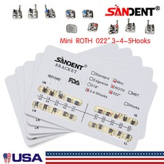 10packs Dental Orthodontic Brackets Braces Mini Roth Slot 022 345 Hook #2 200PCS