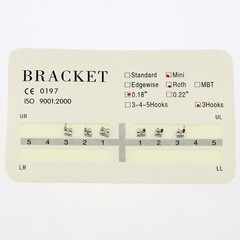 10Packs Dental Orthodontic Metal Brackets Mini Roth 018 Slot 3 Hooks Upper 6Pcs