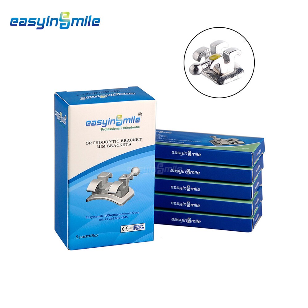5Packs EASYINSMILE Dental Bracket Mini MBT 022 3 4 5w/hook Orthodontic Brackets