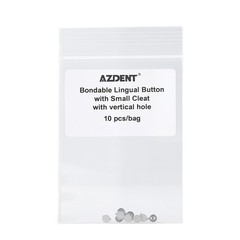 AZDENT Dental Orthodontic Bondable Lingual Buttons with Hole Round 10pcs/Bag