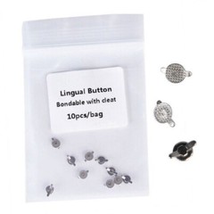 10Pcs Dental Cleat Double Wing Ortho Bonding Round Lingual Button Mesh Base