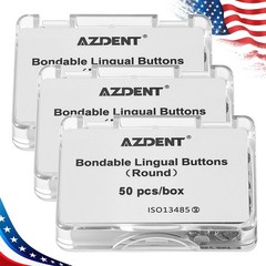 50pcs Dental Ortho Hospital Clinic Round Metal Bondable Lingual Button Mesh Base