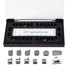 Dental Orthodontic Passive Self Ligating Brackets Roth 022 Hooks 345 Mesh Base
