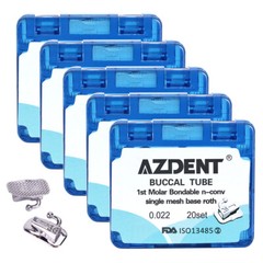 AZDENT Dental Orthodontic Buccal Tube Roth.022 Non-Convertible Bonding 1st Molar
