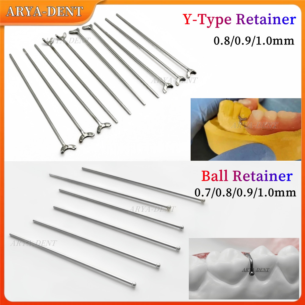 10pcs Dental Ball Retainer J Clasp Wire Oblique Clasps Bars Y-Type Scheu Style
