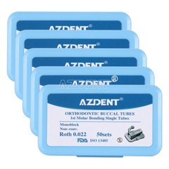 50 Sets AZDENT Dental Orthodontic Buccal Tubes 1st Molar Roth 022 Non-Conv.