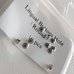 100pcs Dental Orthodontic Bondable Hole Lingual Button Mesh Base of TOMY Type