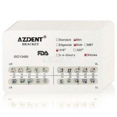 AZDENT Dental Orthodontic Brackets Braces Metal Brackets Mini Roth.018 Hooks 3