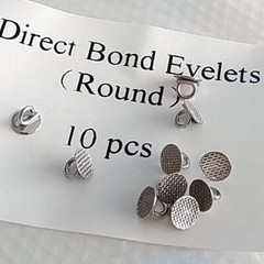 20Pcs Dental Orthodontic Lingual Buttons Direct Bond Eyelets Round Mesh Base
