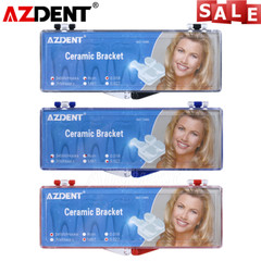 AZDENT Dental Orthodontic Brackets Braces Ceramic 5*5 Roth/MBT 018/022 Hooks 345